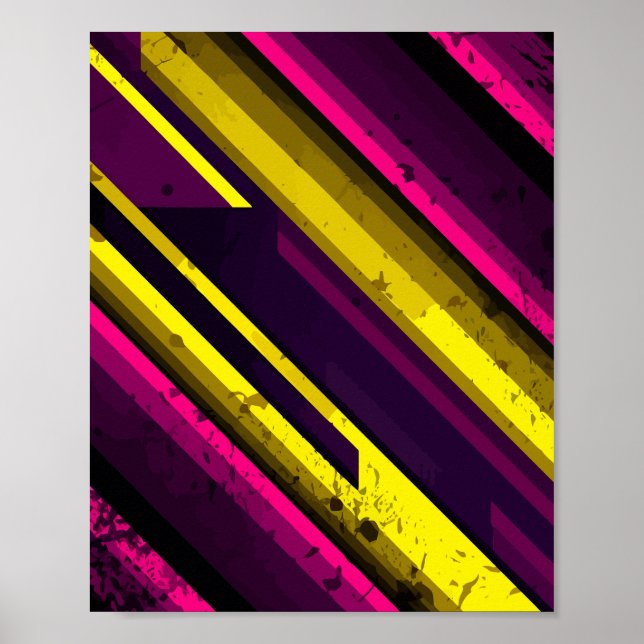 Poster Design de Diagonal Amarelo e Rosa Negrito (Frente)