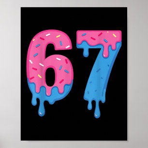 Poster Design de Donut 67 Meme Diversão Seis Sete Confeit