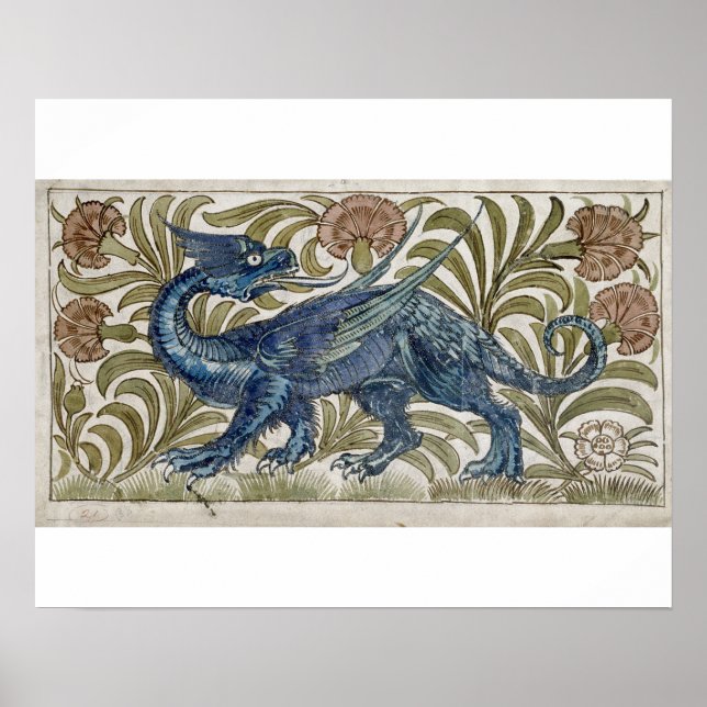 Pôster design de 'Dragão' para um azulejo (c/c no papel) (Frente)