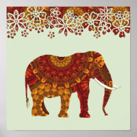 Design de Elefante Indiano Decorado do ornamentado