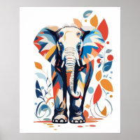 Design de Elefante Inspirado Colorido Matisse