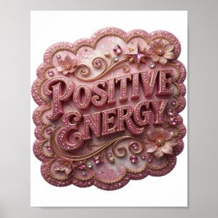 Poster Design de ENERGIA POSITIVA Rosa que chama a atençã
