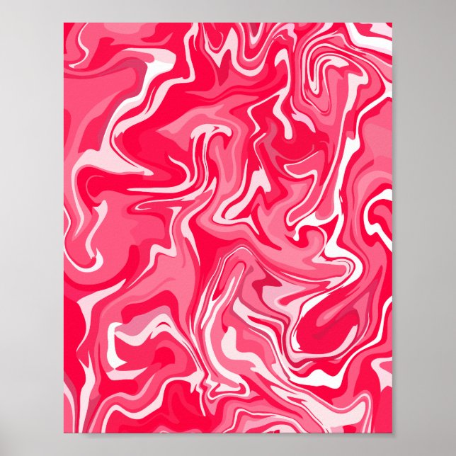 Poster Design de espiral abstrato em tons de rosa e branc (Frente)