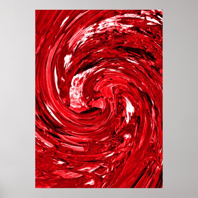 Poster Design de espiral preto branco vermelho (Frente)