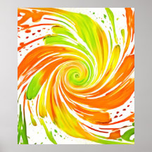 Design de espiral verde e laranja