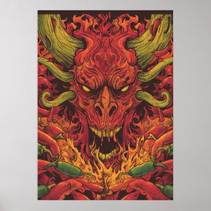 Poster Design de etiqueta de molho quente picável - perso