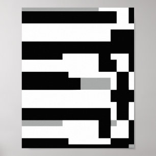 Poster Design de Faixa Preta Branca e Cinza Abstrata