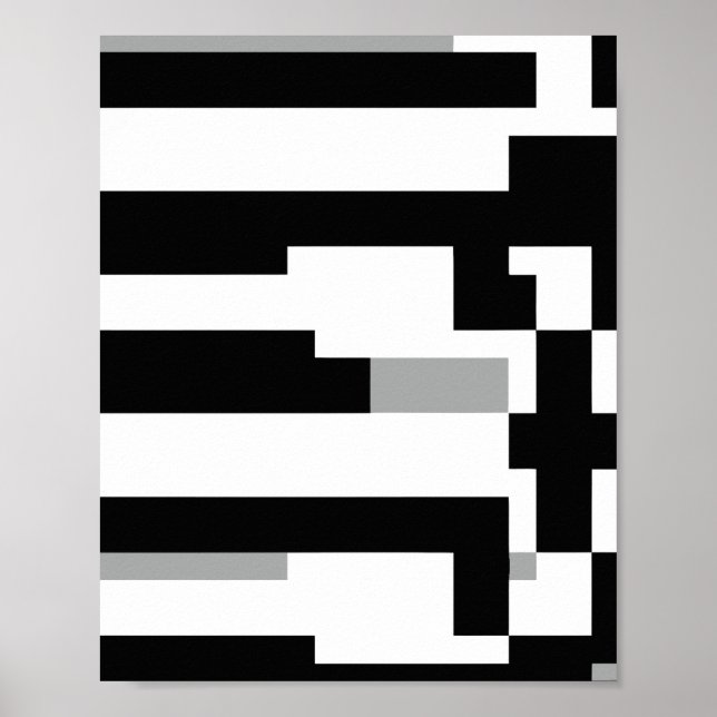 Poster Design de Faixa Preta Branca e Cinza Abstrata (Frente)