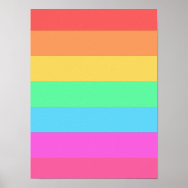 Poster Design de faixas de cores do arco-íris do Pastel (Frente)