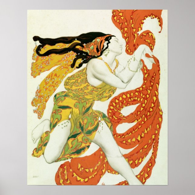 Pôster Design de fantasia para um bacchante em 'Narcisse' (Frente)