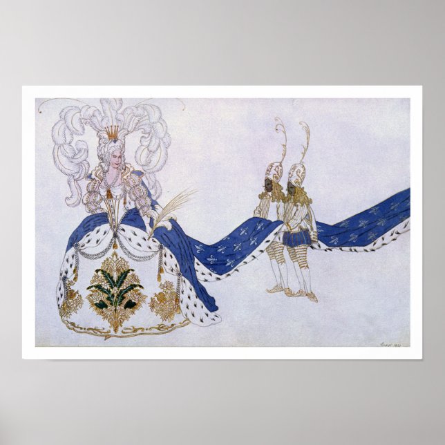 Pôster Design de Figuras para a Rainha e Suas Páginas, de (Frente)