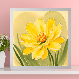 Poster Design de Flor Amarelo de Bloqueio