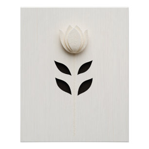 Pôster Design de Flor Branco