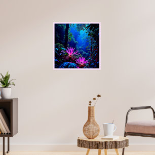 Poster Design de Floresta Mística Glowing Jungle