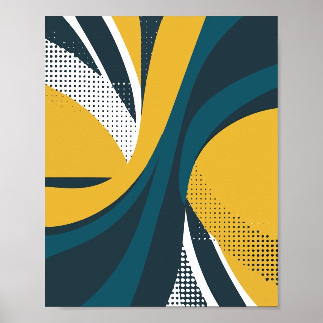 Poster Design de Fluxo Curvo abstrato (Frente)