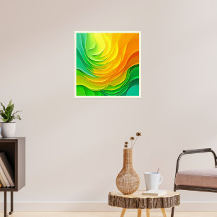 Poster Design de Fluxo de Energia de Cor Abstrata