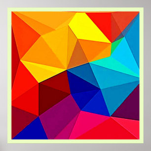 Poster Design de Fluxo Geométrico Abstrato Vibrante