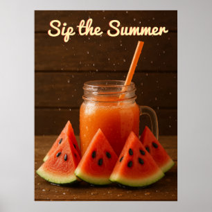 Poster Design de Fruta de Aquarela - Modelo traseiro do V