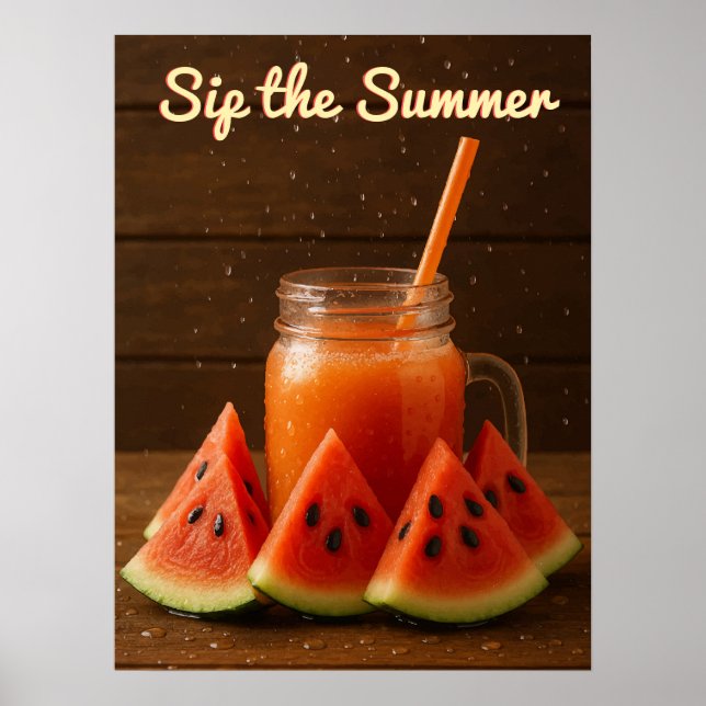 Poster Design de Fruta de Aquarela - Modelo traseiro do V (Frente)