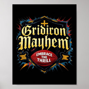 Poster Design de Futebol Abraçando a Emoção do Gridiron M