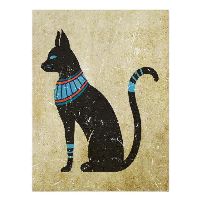 Pôster Design de Gato Bastet (Frente)