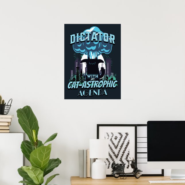 Poster Design de Gato Engraçado Catastrófico (Escritório em casa)