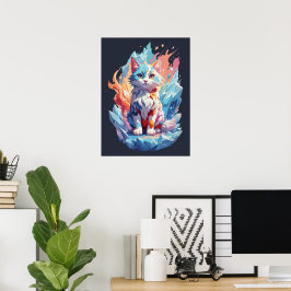 Poster Design de Gato Fantástico de Cristal Bonito