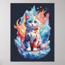 Poster Design de Gato Fantástico de Cristal Bonito