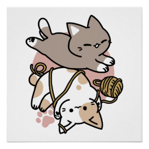 Pôster Design de Gatos Fofos e Divertidos – Arte Divertid