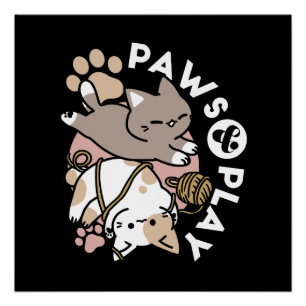 Pôster Design de Gatos Fofos e Divertidos – Arte Divertid