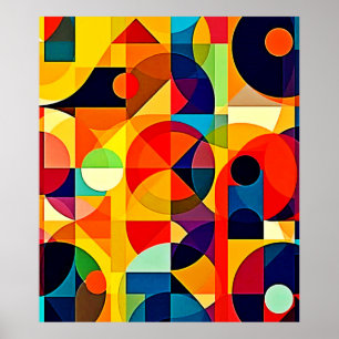 Poster Design de Geometria de Cor Bauhaus