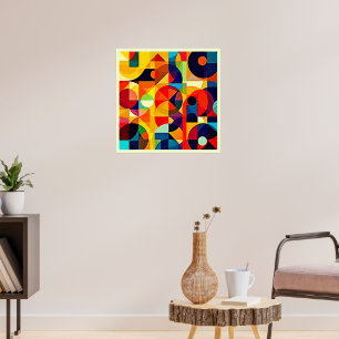 Poster Design de Geometria de Cor Bauhaus