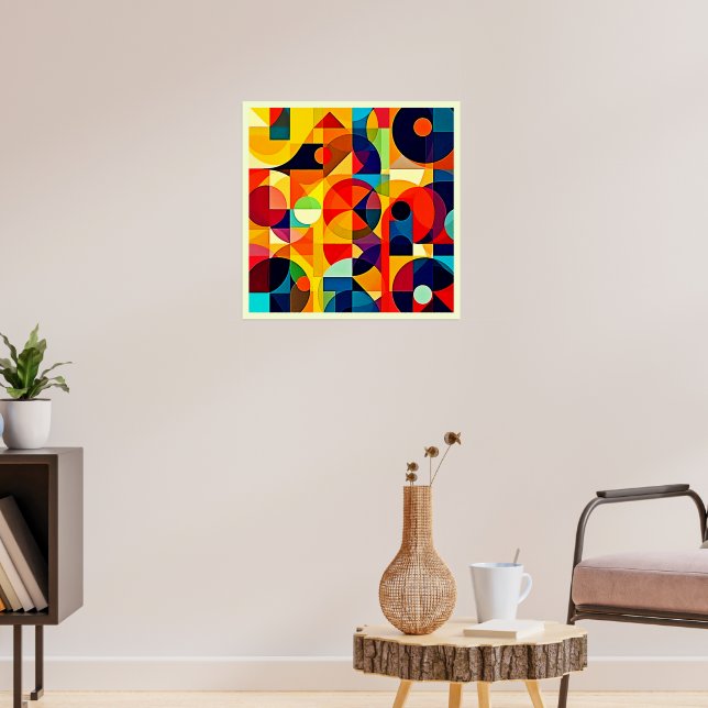 Poster Design de Geometria de Cor Bauhaus (Sala de Estar 3)