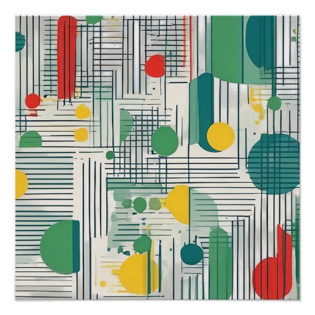 Pôster Design de geometria dinâmica e moderna (Frente)