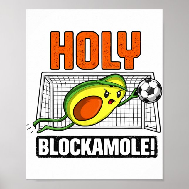 Poster Design de Goleiro de Futebol de Abacate Divertido  (Frente)