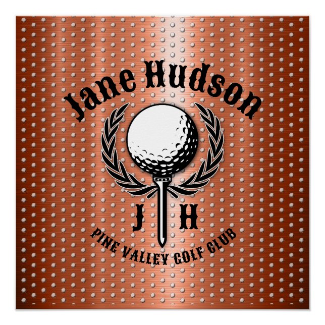 Pôster Design de Golfe de Cobre Brutado Elegante Minimali (Frente)