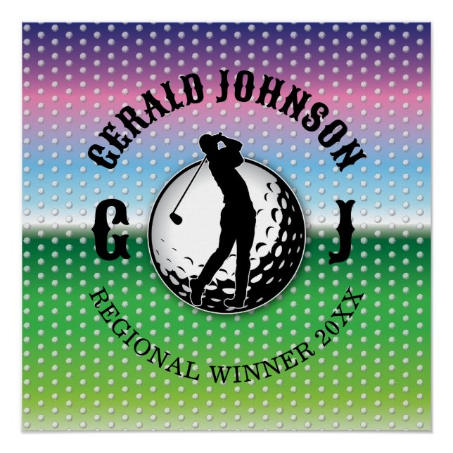 Pôster Design de Golfe Elegante Minimalista (Frente)