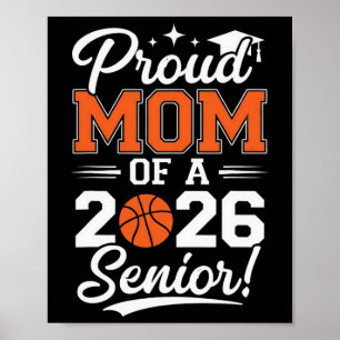 Poster Design de Graduação de Basquete Senior Mãe Orgulho