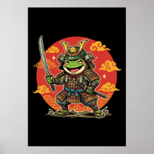 Poster Design de Guerreiro Animal de Desenho Animado Samu