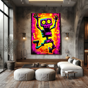 Poster Design de Halloween de Retrô de Neon Personalizado