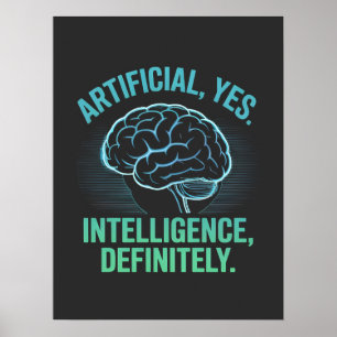 Poster Design de Humor Cerebral de Inteligência Artificia