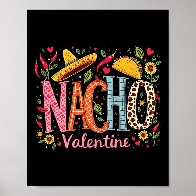 Poster Design de Humor de Comida Mexicana Divertida Nacho (Frente)