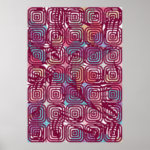 Poster design de ilustração colorida da safra abstrato