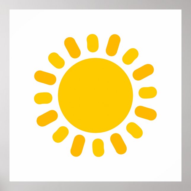 Poster Design de ilustração do Sol em forma de recorte (Frente)