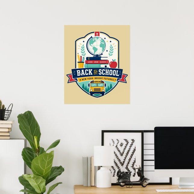 Poster Design de Insígnia de Volta às Aulas (Escritório em casa)
