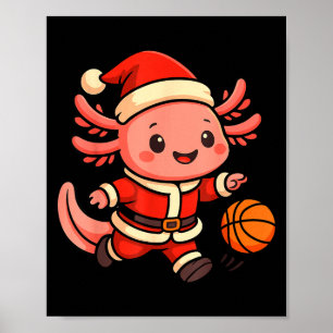 Poster Design de jogador de basquete Axolote de Natal fof