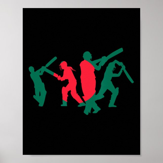 Poster Design de jogador de críquete 1 (Frente)