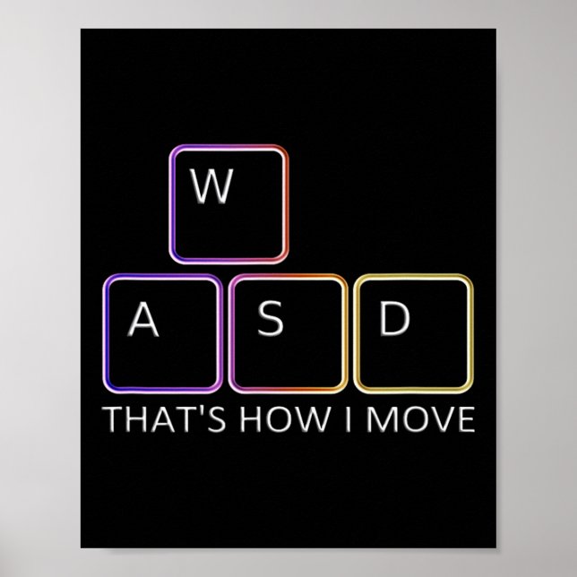 Poster Design de Jogo Wasd - Ícone Gráfico de Teclado par (Frente)