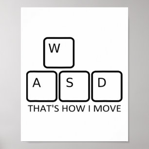 Poster Design de Jogo Wasd - Ícone Teclado de Jogo para P