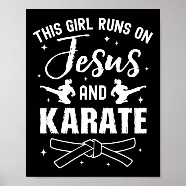 Poster Design De Karate Engraçado Para Meninas Mulheres K (Frente)